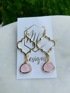 Colorful jeweled hoop dangle earrings