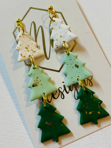 Triple Layer Christmas Tree Earrings