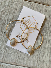 Gold Druzy circle earrings