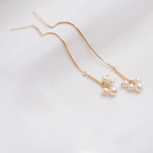 Cluster pearl drop earrings