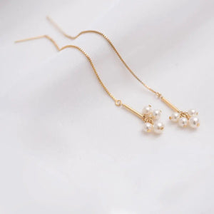 Cluster pearl drop earrings