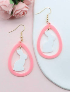 Teardrop Bunny Easter Earring