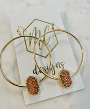 Gold Druzy circle earrings