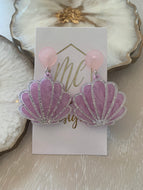 Purple Sea Shell Earrings