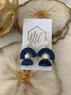 Blue Clay Tiered Earrings