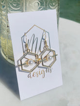 Octagonal Pearl Earrings
