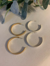 Large Flat Matte Hoop Earrings 50 mm