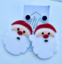 Acrylic Santa Claus Face Earrings Christmas