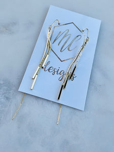 Dainty multi chain earrings