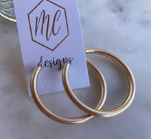 Rounded Thick Satin Hoops Clasp Back 60 mm
