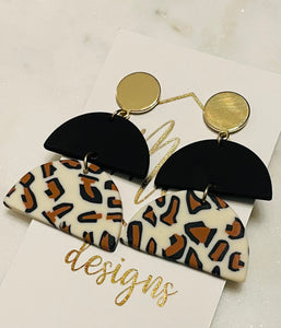 Leopard Clay Earrings