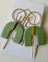 Abstract Horseshoe Shaped Clay Earrings