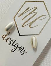 Oval Matte Studs Gold Silver