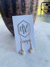Cluster pearl drop earrings