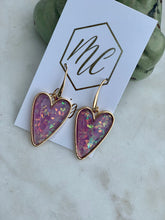 Heart Drop Acrylic Earrings Valentines