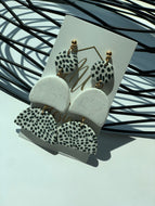 Triple Layer Clay Black & White Earrings