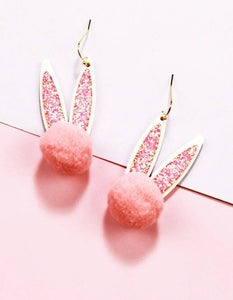 Pom Pom Bunny Earrings