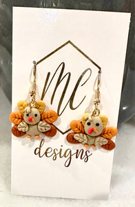 Turkey Clay Earrings Thanksgiving