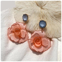 Spring Rose Flower Earrings