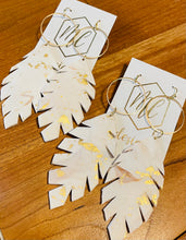 White Clay Feather Earrings