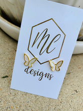 Pearlized and Gold Butterfly studs
