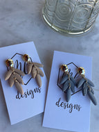 Small Hanging Clay Leaf Earrings