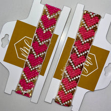 Wide Heart Seed Bead Bracelets