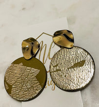 Gold Flake Neutral Clay Polymer Earrings