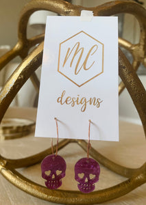 Acrylic Skulls Dangle Earrings