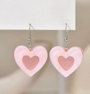 Heart Acrylic Earrings