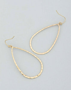 Matte Gold Teardrop Earrings