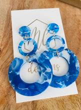 Marbled Acrylic Tiered Circle Earrings