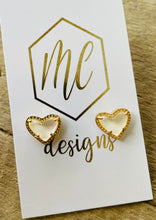 Heart Studs 3-D Jeweled