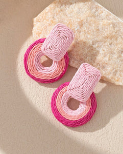 Color Block-circle Earrings