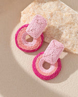 Color Block-circle Earrings