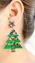 Christmas Tree Confetti Acrylic Earrings