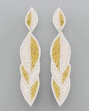 Stacked Leaves Seed Bead Earrings