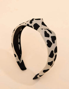 Black Heart Pattern Headband