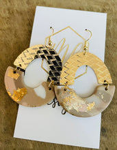 Tan and gold clay polymer earring collection