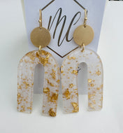 Gold Flake Arch Dangle earrings