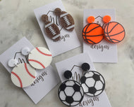 Assorted Sports Earrings Acrylic