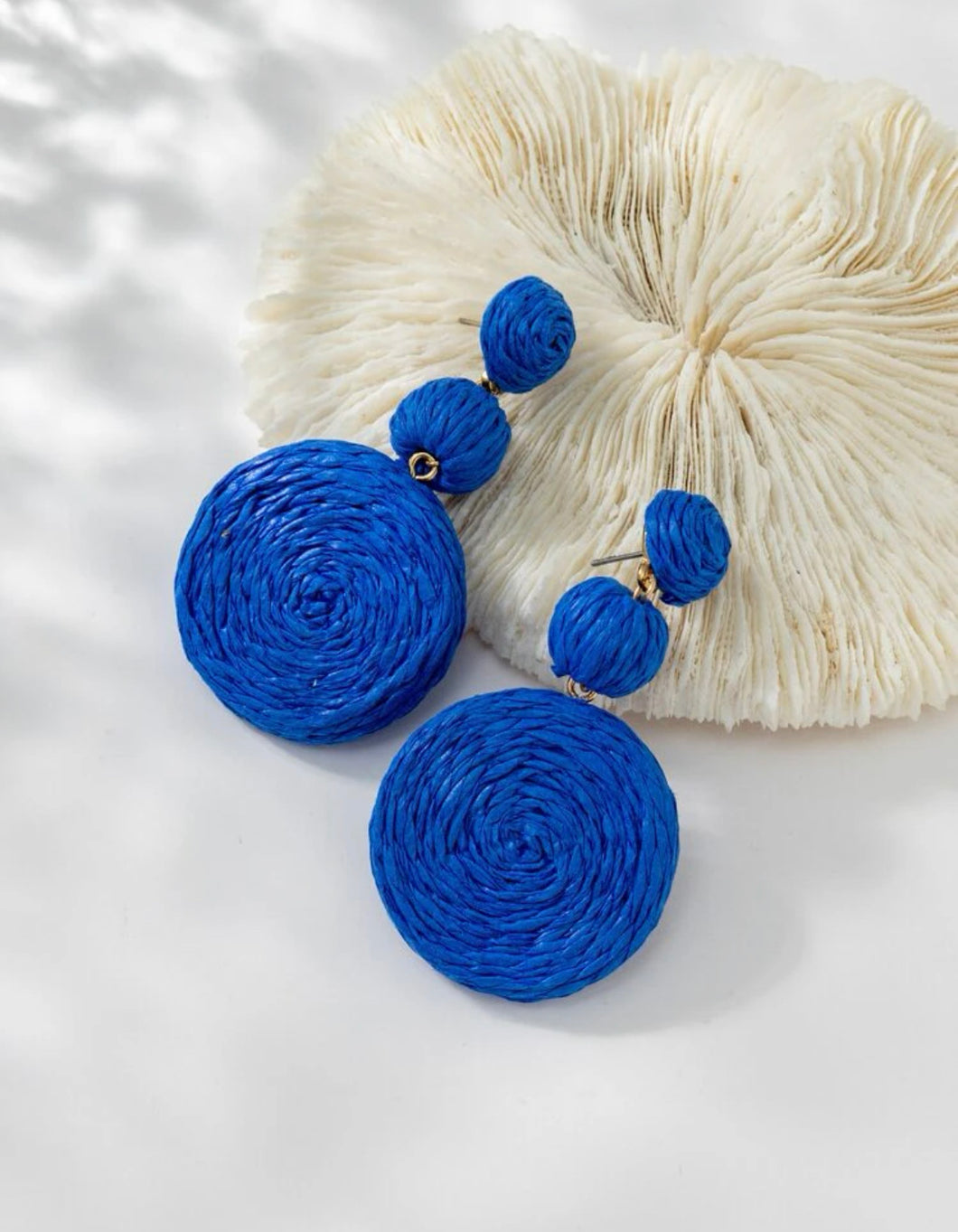 Vacation Rattan Tiered Circle Earrings