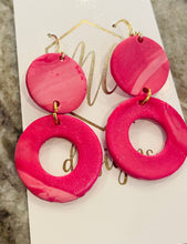 Pink and Red clay polymer earrings