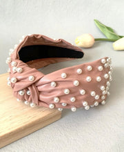 Leather Wide Knot Pearl Headbands