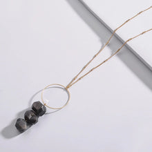 Dainty circle with triple stone drop necklace
