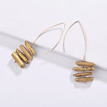 Fishhook stone earrings