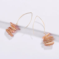 Fishhook stone earrings