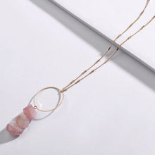 Dainty circle with triple stone drop necklace
