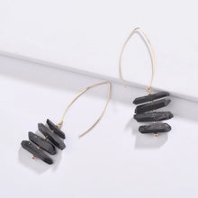 Fishhook stone earrings