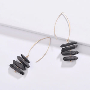 Fishhook stone earrings